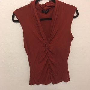 Red low cut shirt